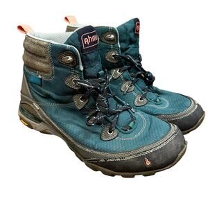 Ahnu Women’s Sugarpine Waterproof Boots Hiking Outdoor Teal Green Blue 10.5